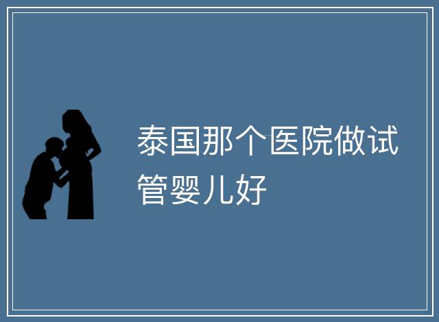 泰國那個醫(yī)院做試管嬰兒好