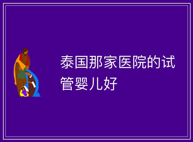 泰國那家醫院的試管嬰兒好