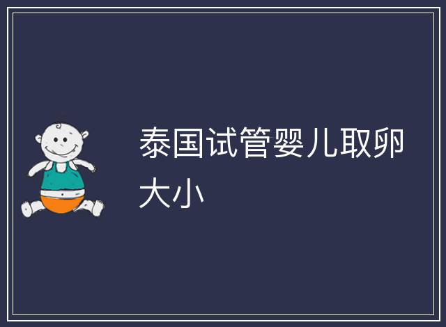 泰國試管嬰兒取卵大小