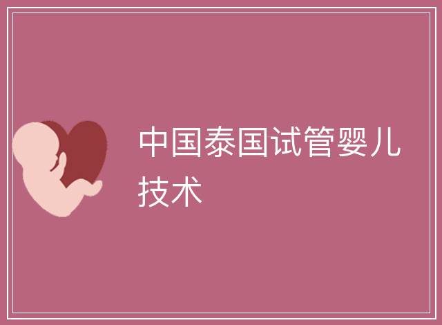 中國泰國試管嬰兒技術(shù)