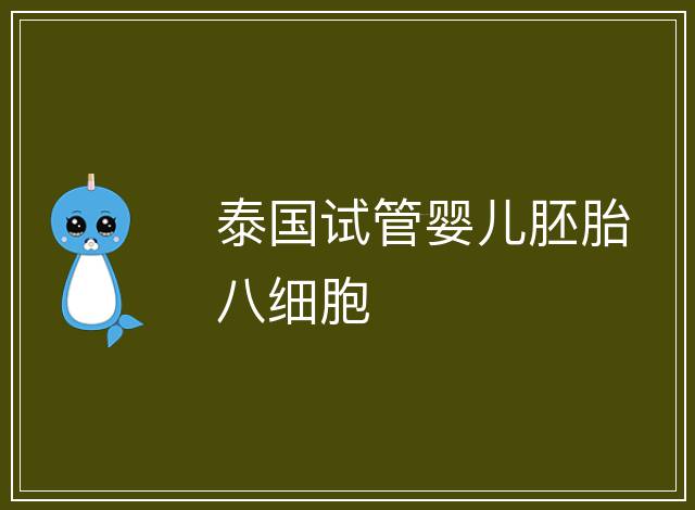 泰國試管嬰兒胚胎八細胞