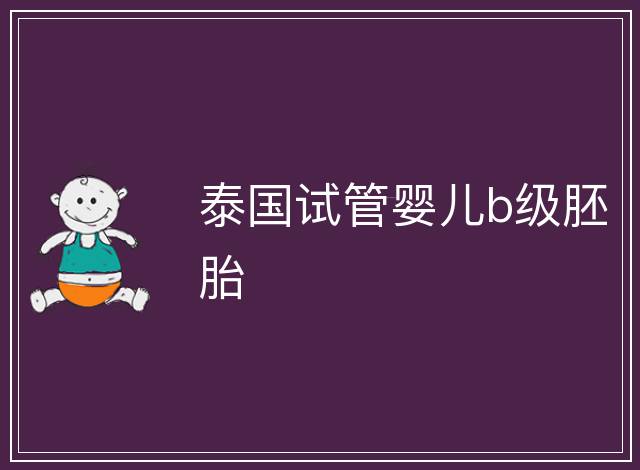 泰國試管嬰兒b級胚胎