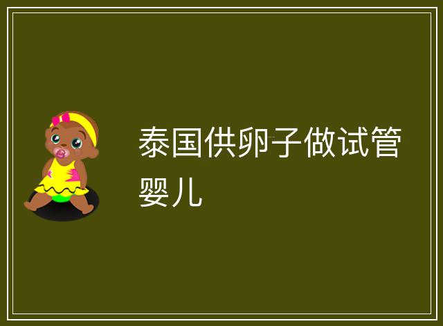 泰國供卵子做試管嬰兒