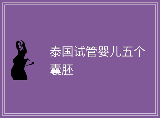 泰國試管嬰兒五個囊胚