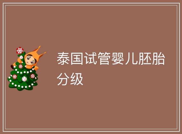 泰國(guó)試管嬰兒胚胎分級(jí)