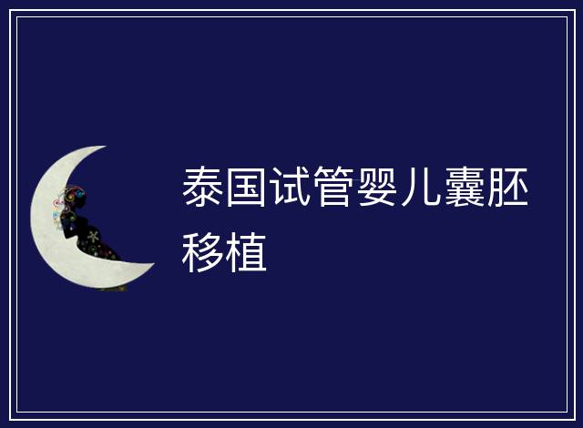 泰國(guó)試管嬰兒囊胚移植