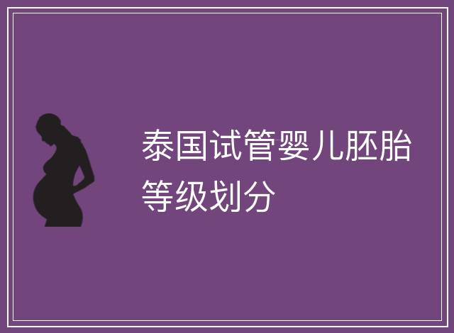 泰國試管嬰兒胚胎等級(jí)劃分