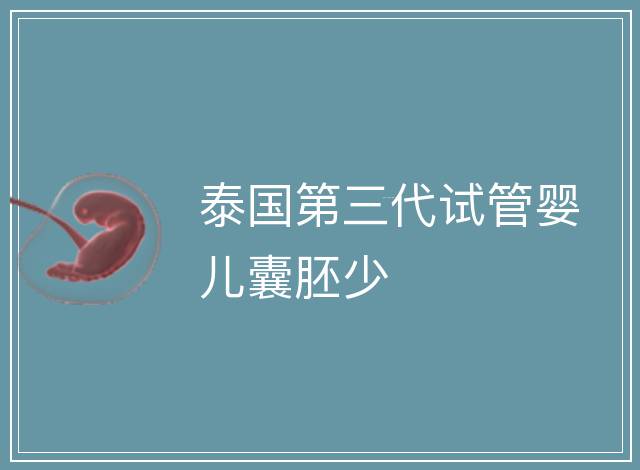 泰國第三代試管嬰兒囊胚少